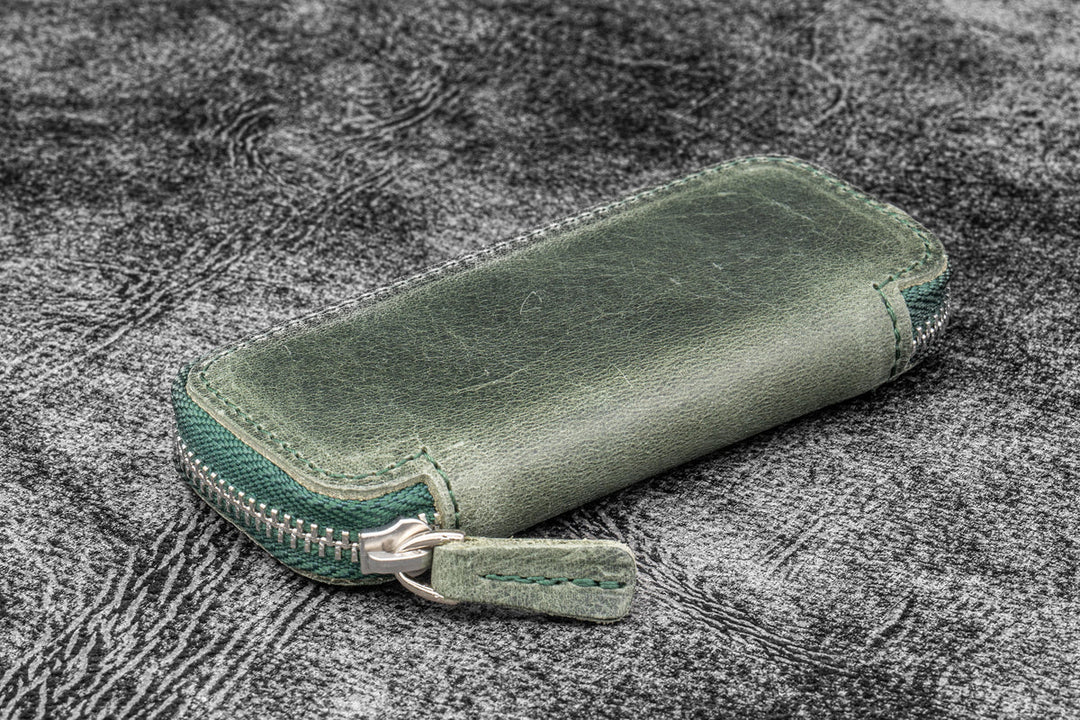 Zippered Leather Pen Pouch for Kaweco Pocket Pens | Two Pens