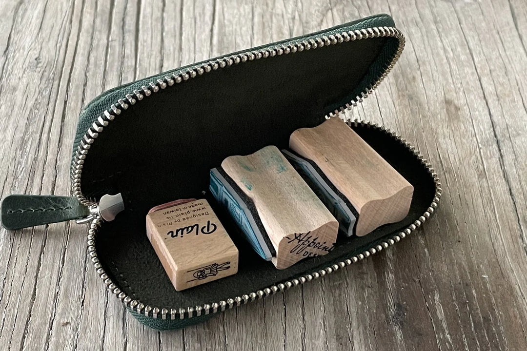 Zippered Leather Pen Pouch for Kaweco Pocket Pens | Two Pens