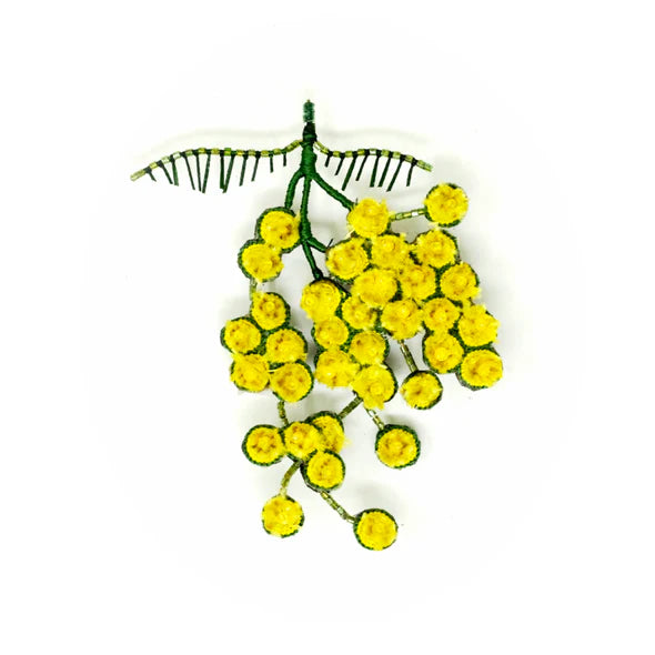 Mimosa Hand-Embroidered Brooch Pin