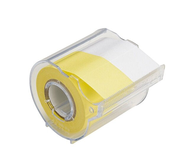 Blank Memo Sticky Roll with Dispenser | White and Yellow