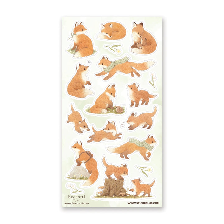 Lovely Little Foxes Sticker Sheet