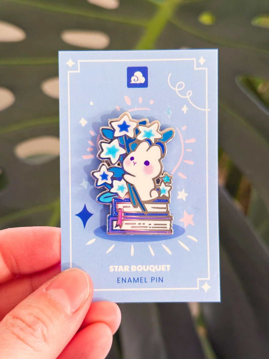 Star Bouquet Bunny Enamel Pin