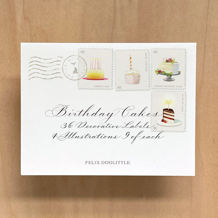 Birthday Cakes | Decorative Label Stickers | Set of 36