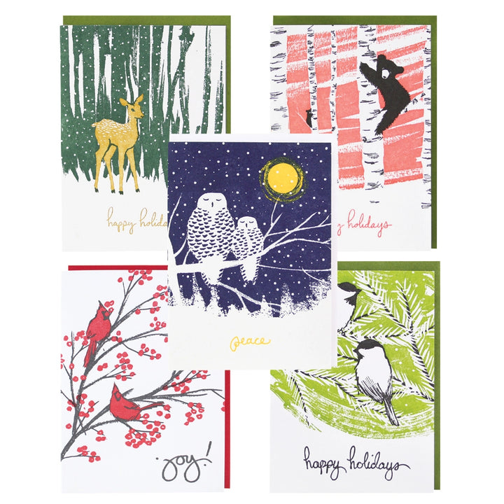 Winter Animals Greeting Card | Set of 10