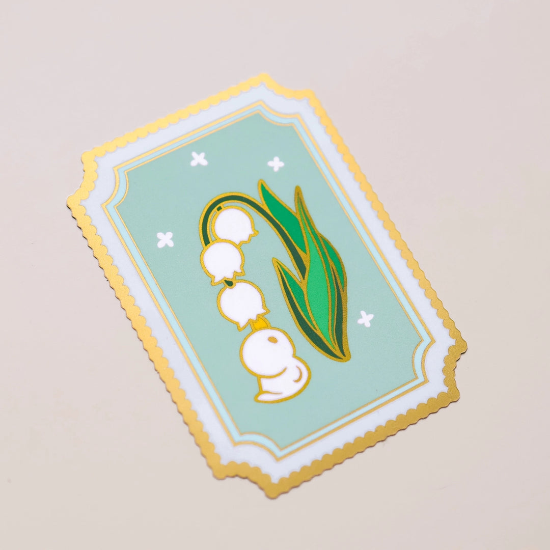 Lily of the Valley Duckie | Holographic Vinyl Sticker