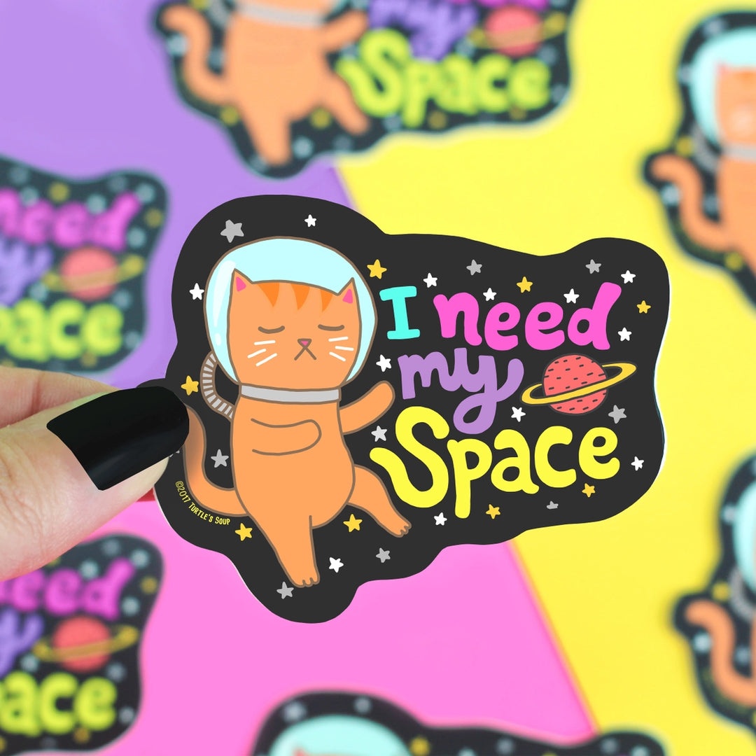 I Need My Space Galaxy Cat | Vinyl Sticker