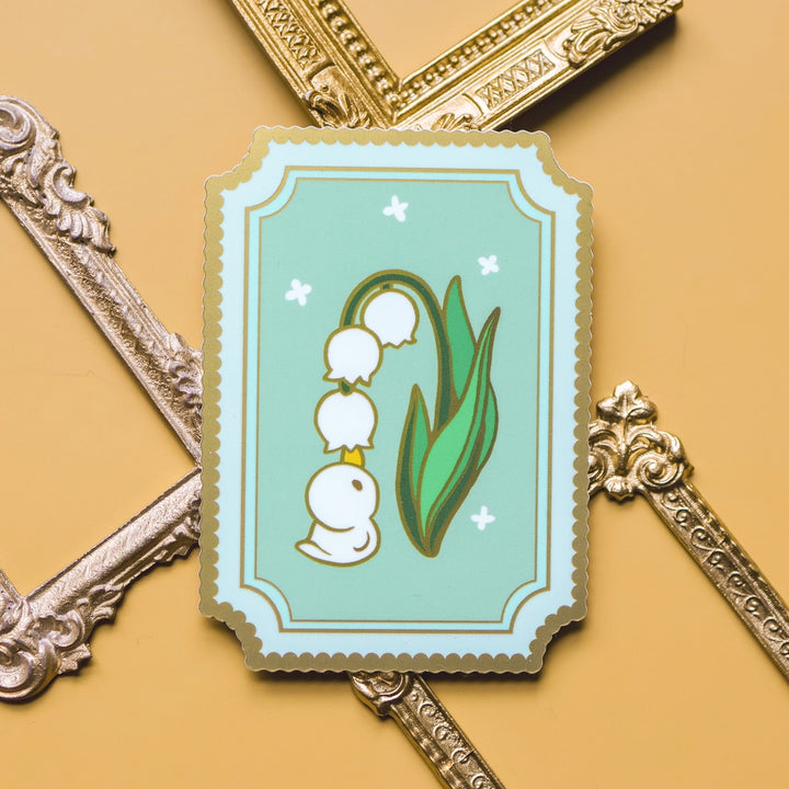 Lily of the Valley Duckie | Holographic Vinyl Sticker