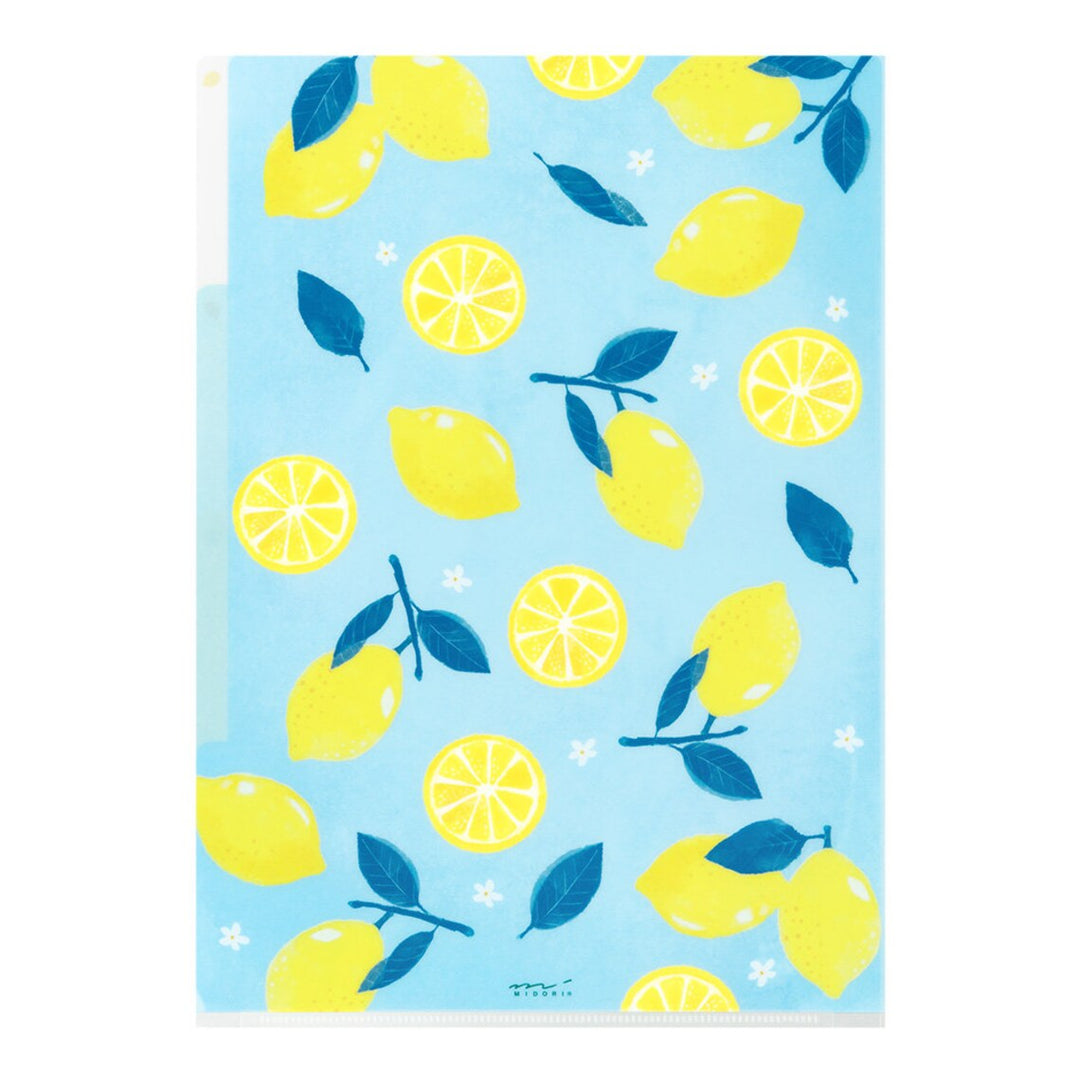 Lemon 3 Pocket Clear Folder