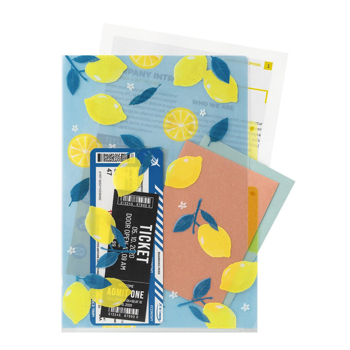 Lemon 3 Pocket Clear Folder