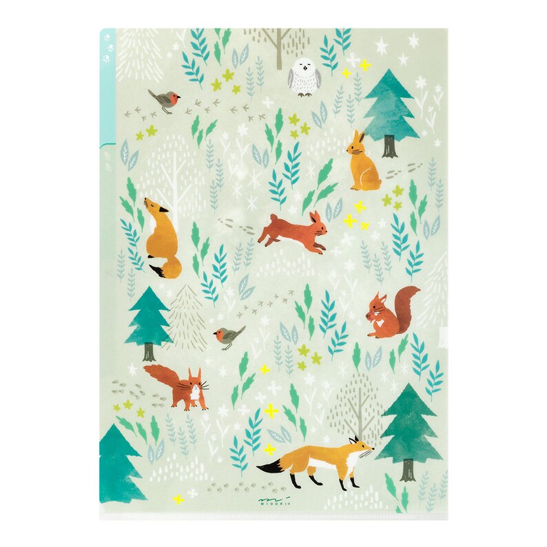 Nordic Animals 3 Pocket Clear Folder