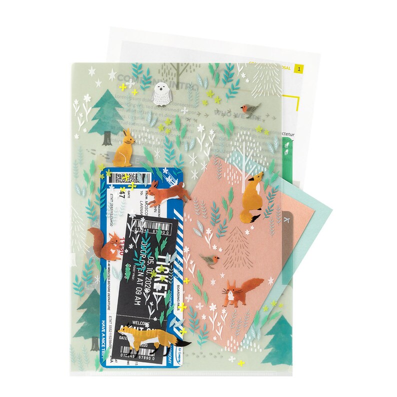 Nordic Animals 3 Pocket Clear Folder