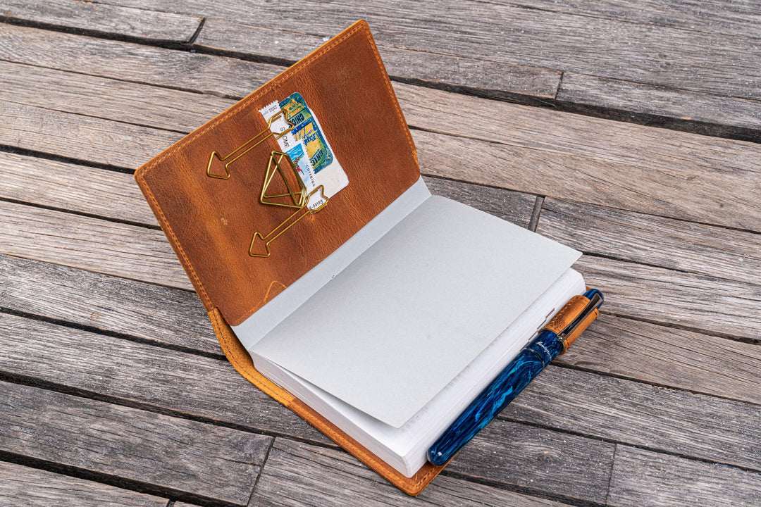 Slim Leather Cover for A6 Notebook