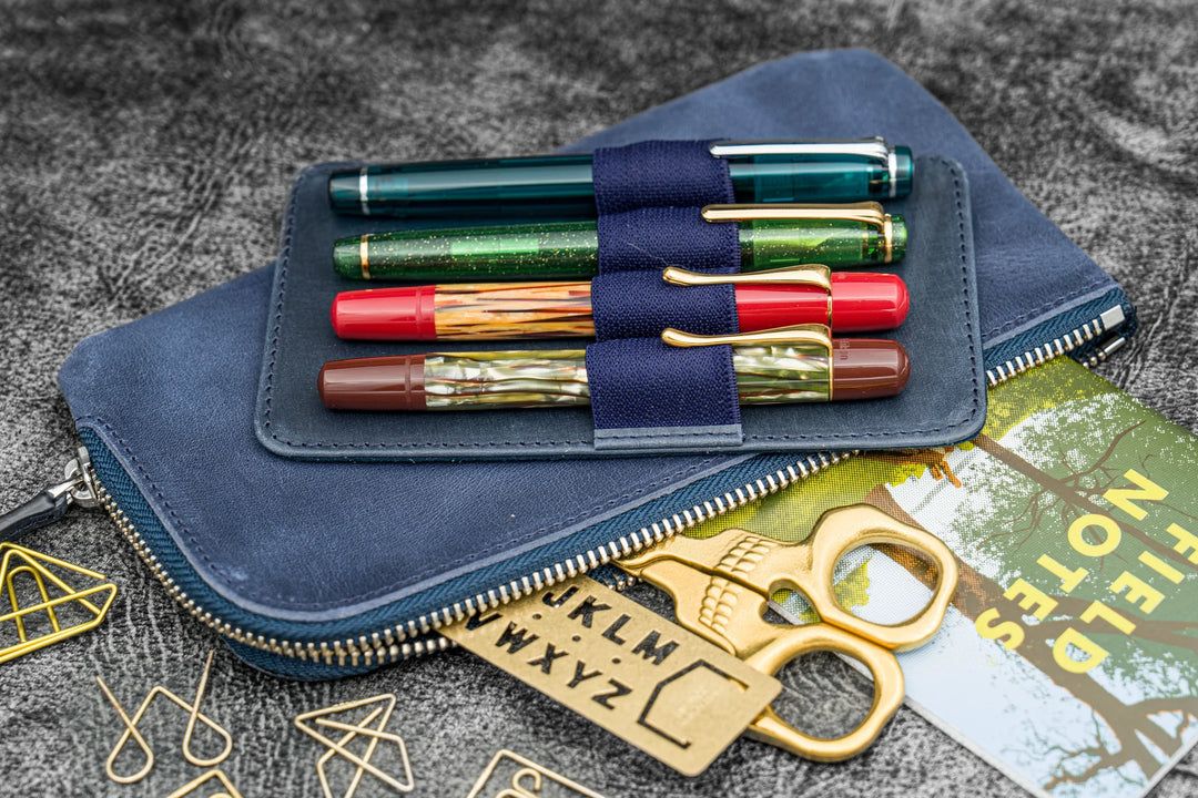 Zippered Leather Pen Pouch | Four Pens