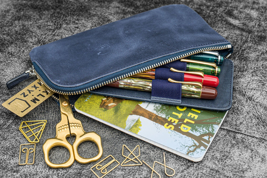 Zippered Leather Pen Pouch | Four Pens