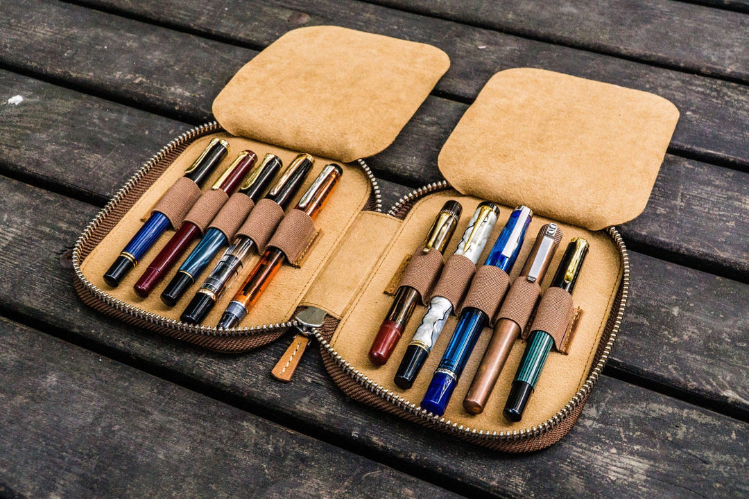 Zippered Leather Pen Case | Ten Pens