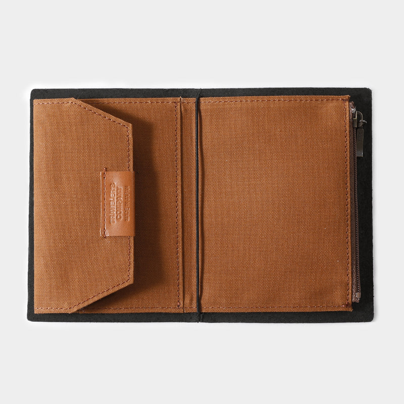 TRAVELER'S notebook Cotton Zipper Case | Passport Size | Brown