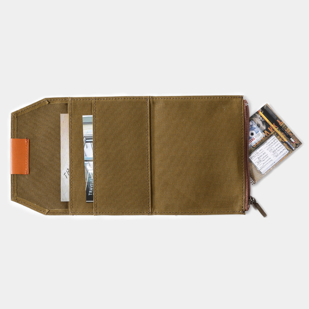 TRAVELER'S notebook Cotton Zipper Case | Passport Size | Olive