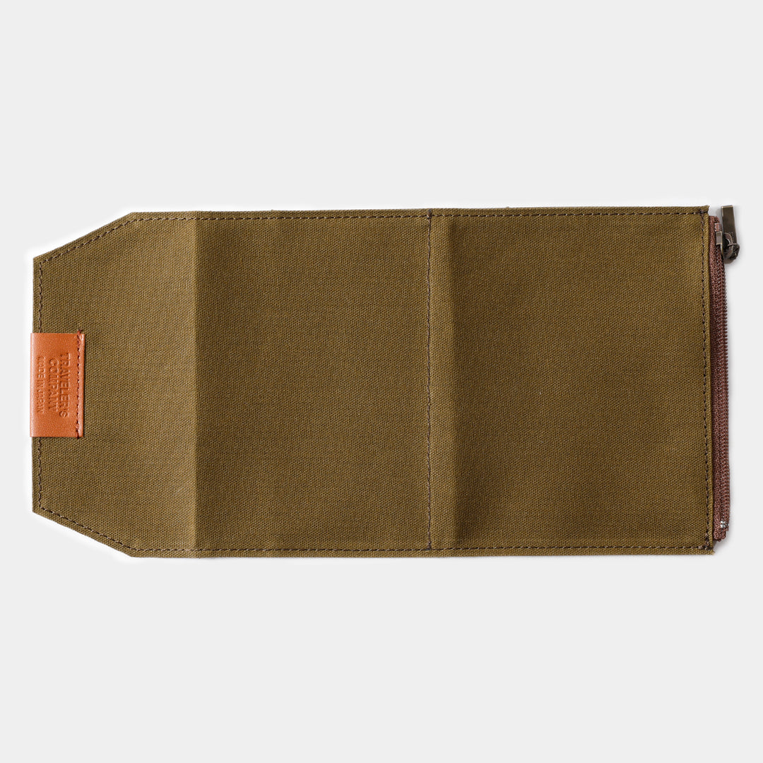 TRAVELER'S notebook Cotton Zipper Case | Passport Size | Olive