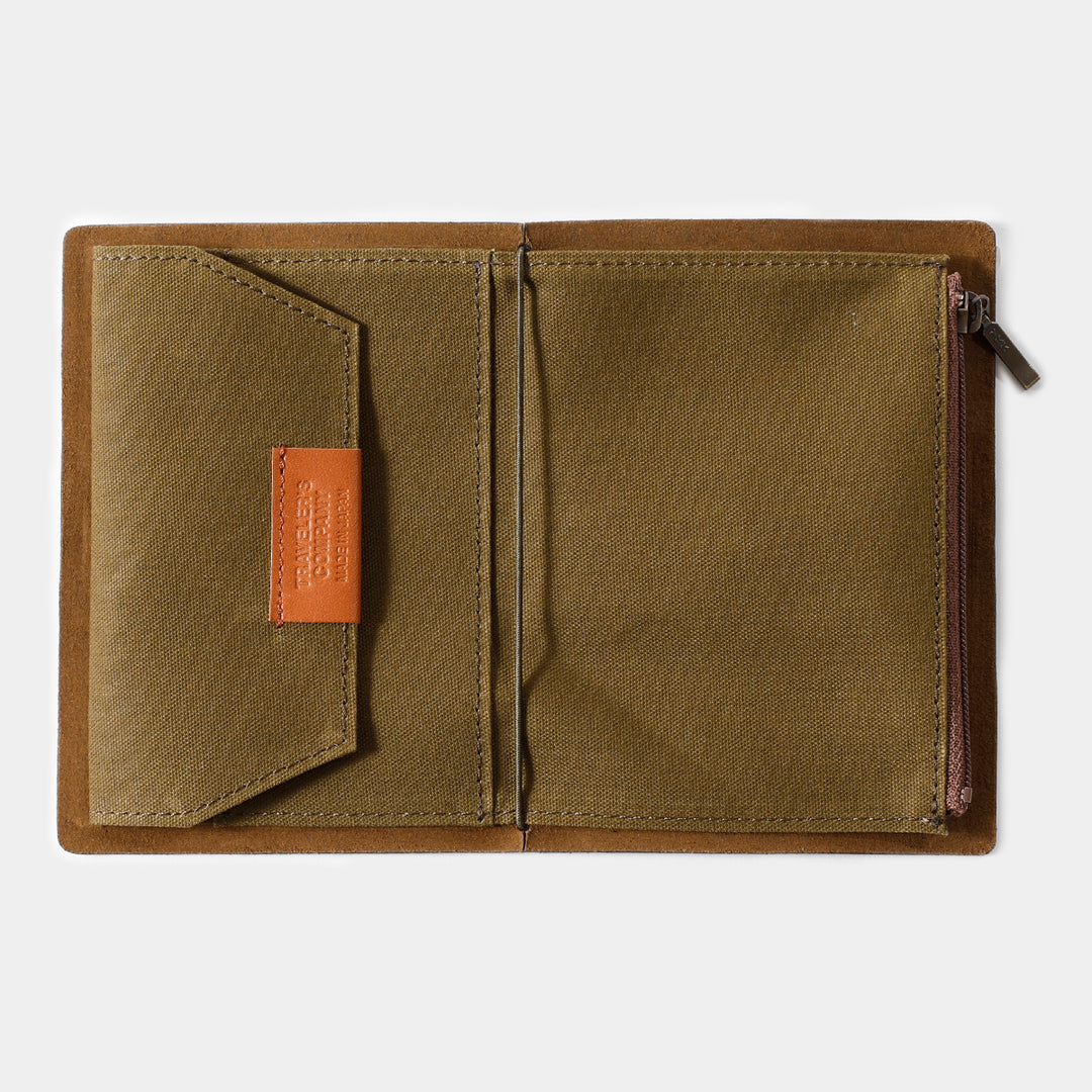 TRAVELER'S notebook Cotton Zipper Case | Passport Size | Olive