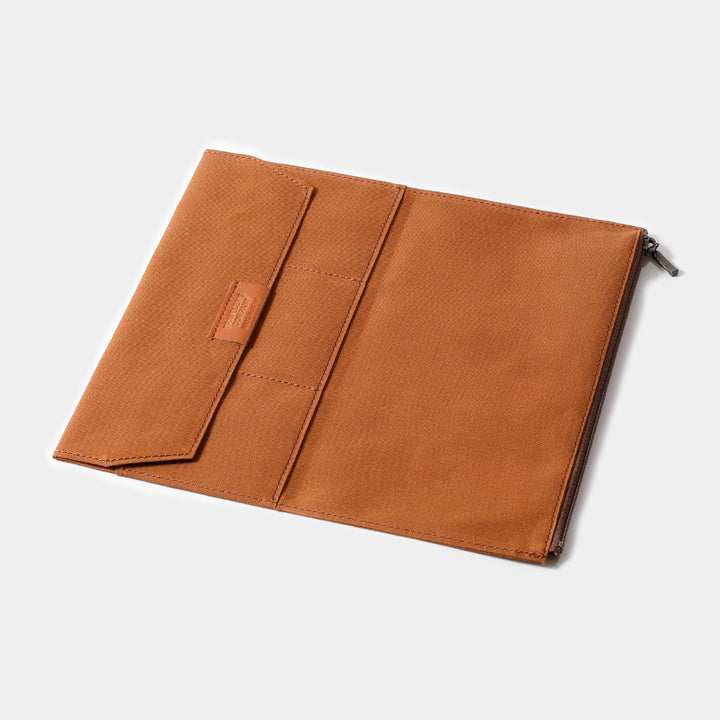 TRAVELER'S notebook Cotton Zipper Case | Regular Size | Brown