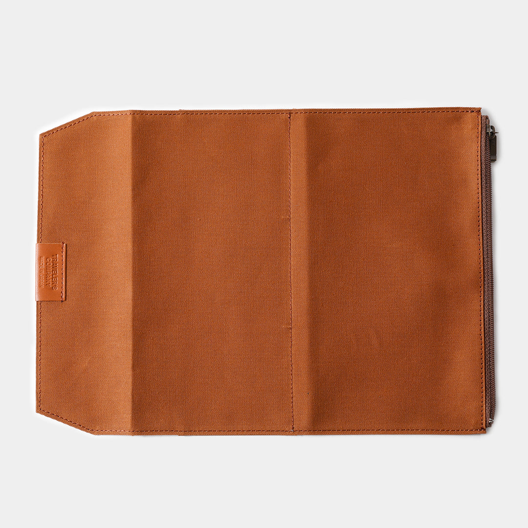 TRAVELER'S notebook Cotton Zipper Case | Regular Size | Brown