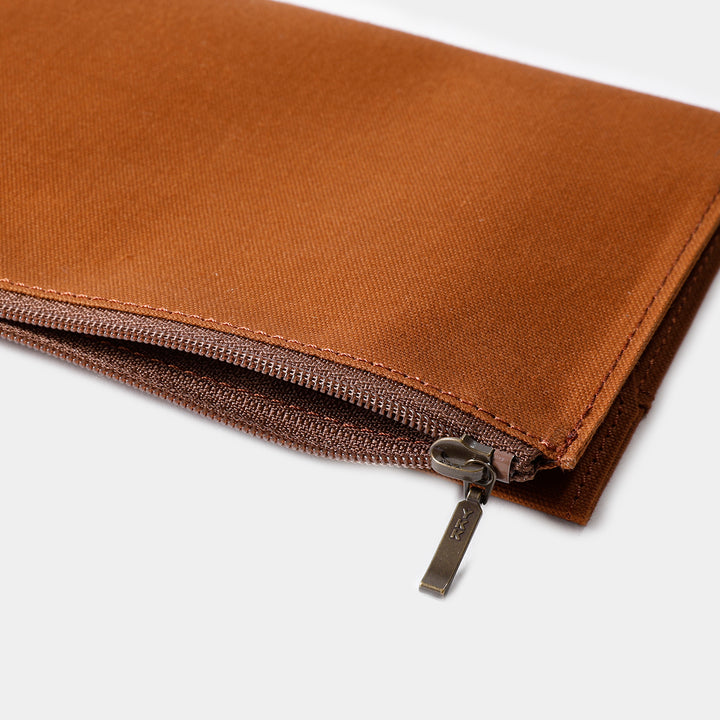 TRAVELER'S notebook Cotton Zipper Case | Regular Size | Brown