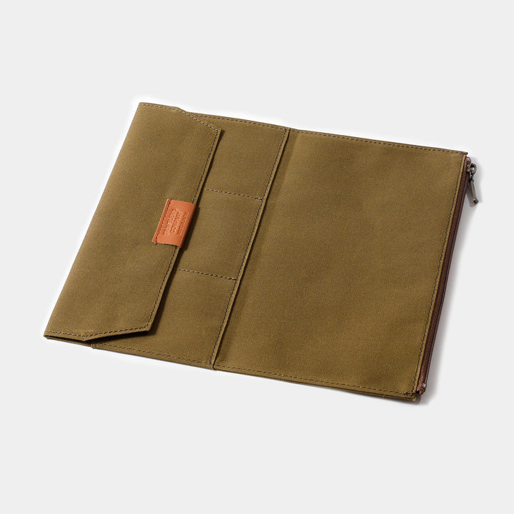 TRAVELER'S notebook Cotton Zipper Case | Regular Size | Olive