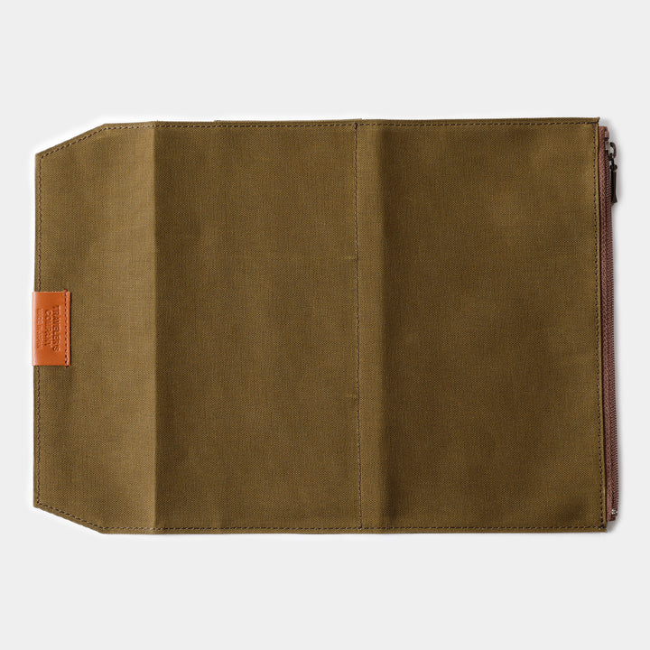 TRAVELER'S notebook Cotton Zipper Case | Regular Size | Olive