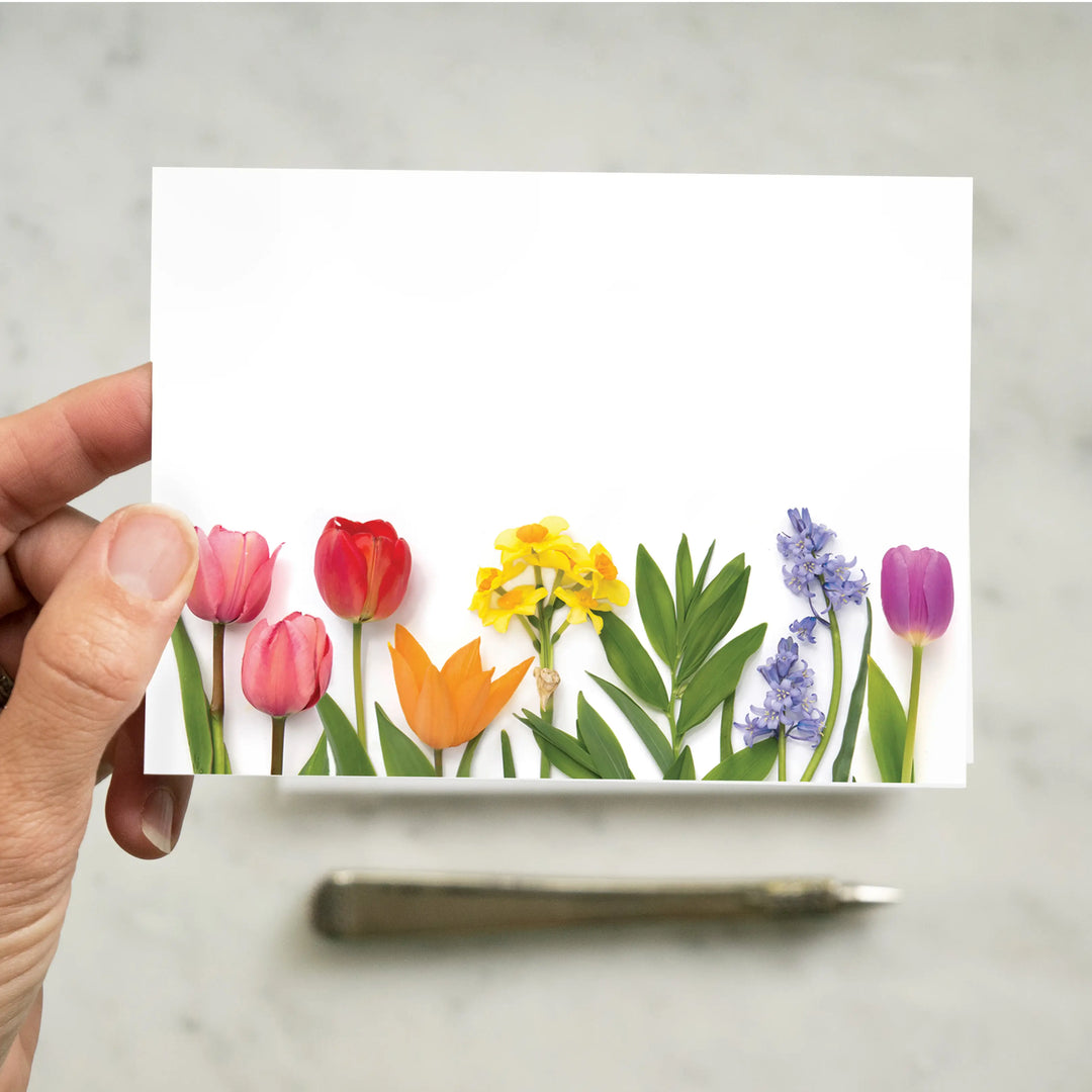 Rainbow Flower with Bluebells | 8 Flat Card Set